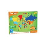 Mapology World Map Puzzle – Country Shaped Pieces, Educational Toy for Kids (100 Largest Countries, 68 Pcs)