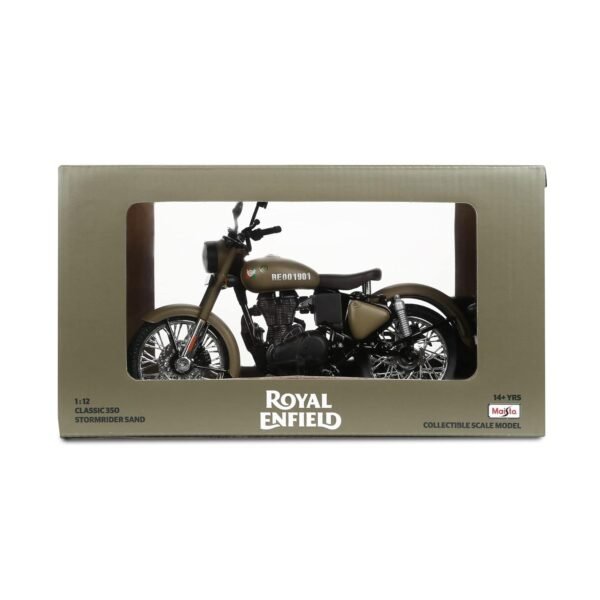 Maisto Royal Enfield Classic 350 Stormrider Sand 1:12 Scale Down Model - Image 2