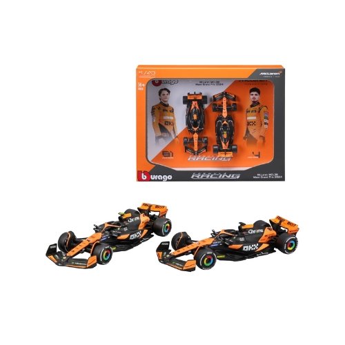 Bburago McLaren MCL60 1/43 Twin Pack - Formula 1 McLaren Team Oscar Piastri and Lando Norris