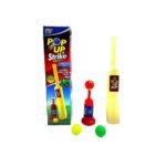Virgo Toys Pop Up & Strike Cricket Set – Bat, Balls & Pop-Up Launcher for Kids