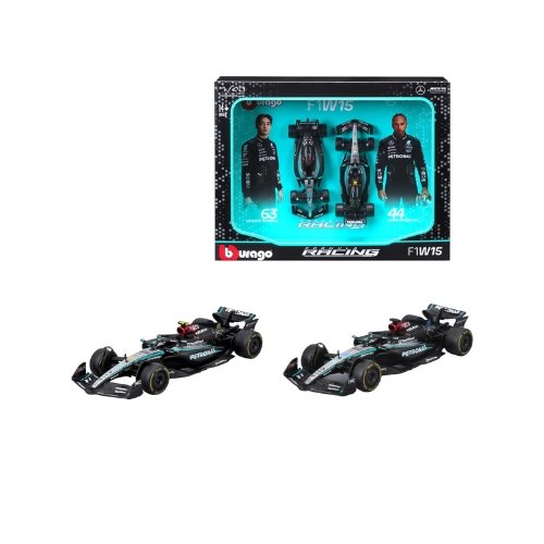 Bburago Mercedes F1 W13 1/43 Twin Pack Formula 1 team 2024 Lewis Hamilton and George Russel